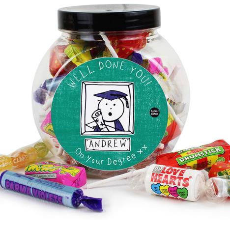 Personalised Purple Ronnie Graduation 250g Sweet Jar £8.99